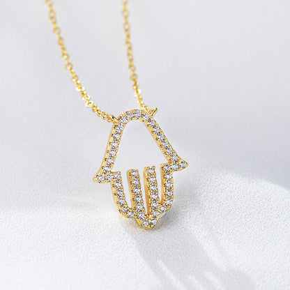 S925 Sterling Silver Micro-Paved Zircon Flash Diamond Cut Out Jewelry Gym From House
