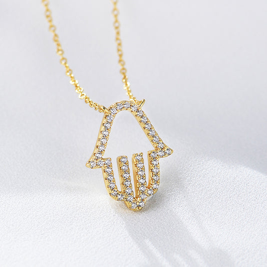 S925 Sterling Silver Micro-Paved Zircon Flash Diamond Cut Out Jewelry Gym From House