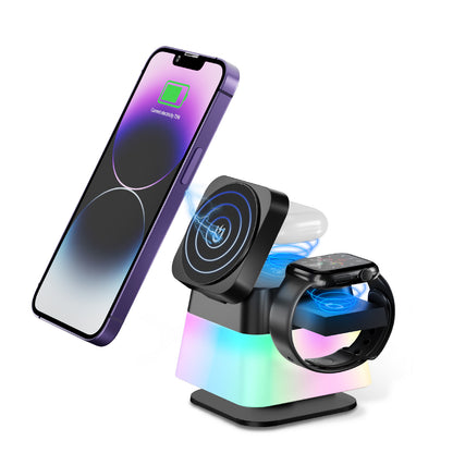 4 In 1 Rotatable Colorful Lighting Wireless Charger Stand