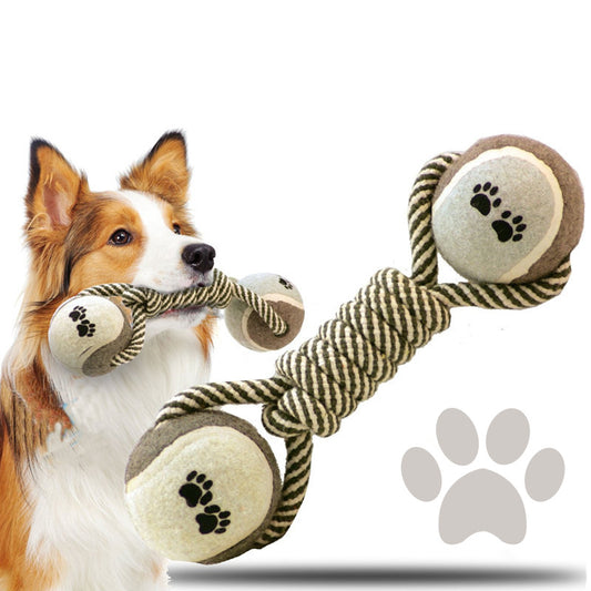 Cotton Rope Tennis Dumbbell Dog Toy Pets Gym From House Khaki