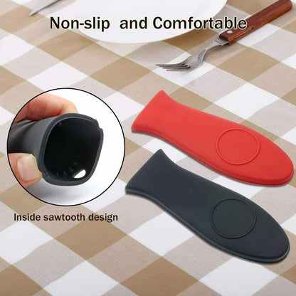 Potholder Cast Iron Skillet Handle Cover Silicone Hot Handle Holder Pot Sleeve 2 Pack Kitchen dealsniper-net