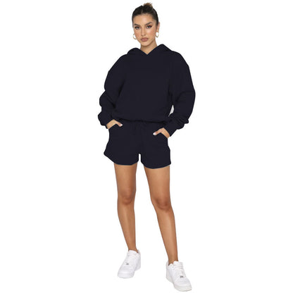Solid Color Pullover Hooded Long Sleeves Sweater For Women Women DealSniper.net Deep Sky Blue L