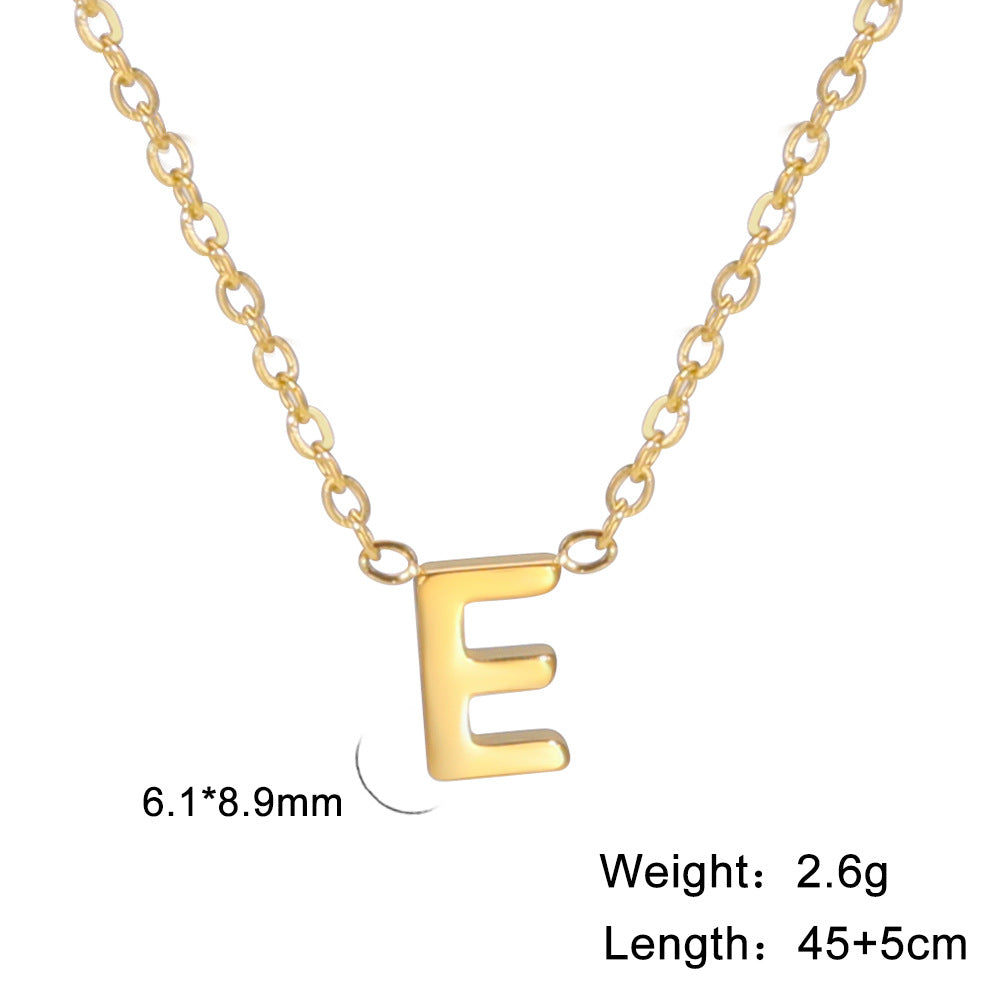 Fashion Alphabet Stainless Steel Necklace Jewelry dealsniper-net E