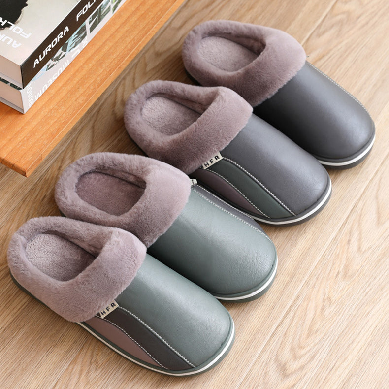 Waterproof Slippers Plush Winter Shoes Home Non-slip Bedroom Slippers Women Women DealSniper.net