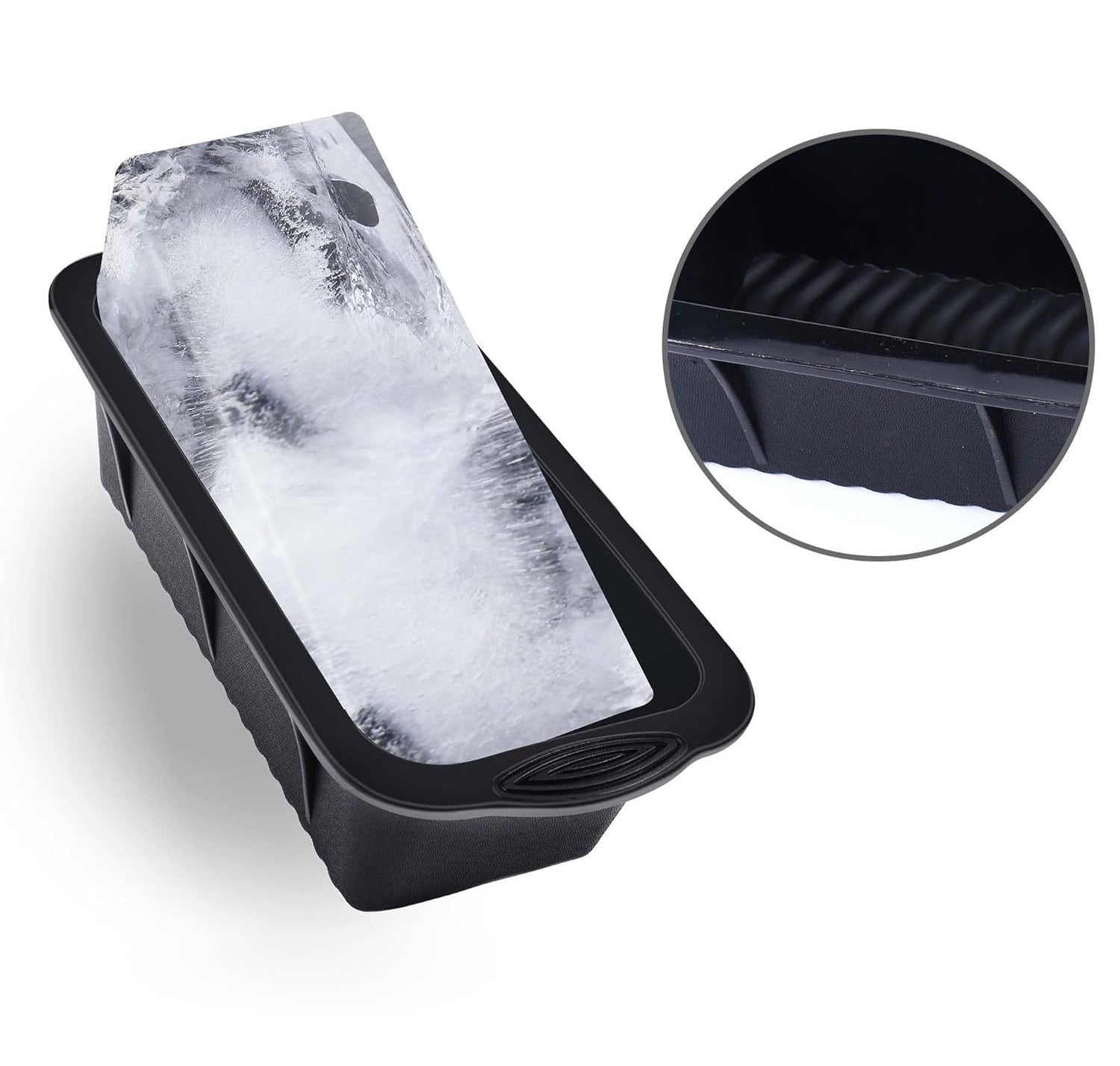 Reusable Silicone Large Ice Tray Extra Large Ice Tray Kitchen DealSniper.net Black 2 Pack