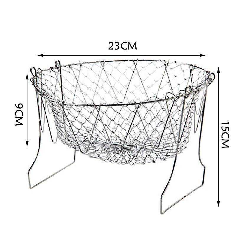 Stainless Steel Deep-fried Kitchen French Fries Tools Drain Kitchen DealSniper.net 201 Fry Basket Bagged