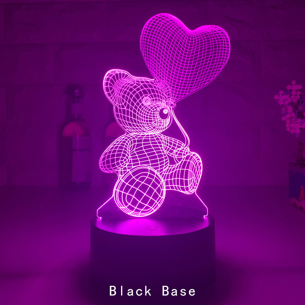 3D Lamp Acrylic USB LED Night Lights Neon Sign Lamp Home Decor dealsniper-net Black 16 colors remote