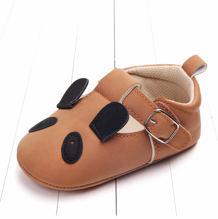 Spring and autumn cartoon animal baby shoes matte leather non-slip soft bottom baby shoes wholesale 0884 Kids DealSniper.net Brown Panda 11CM