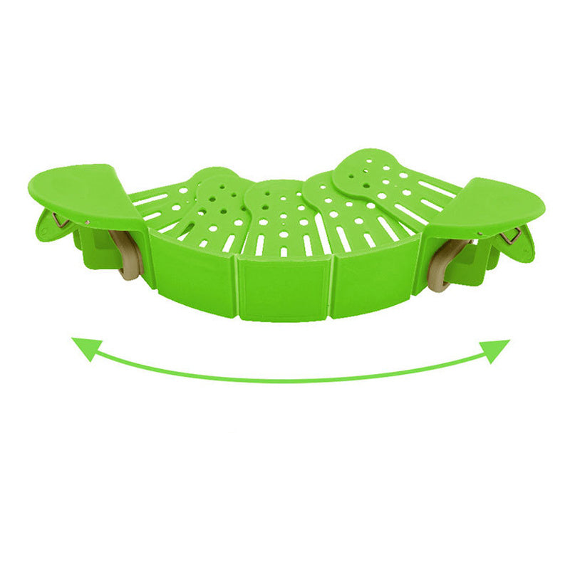 Universal Silicone Clip-on Pan Pot Strainer Anti-spill Pasta Pot Kitchen dealsniper-net Green