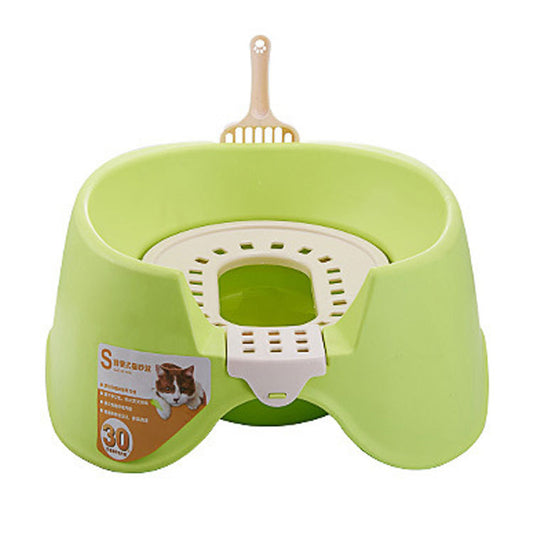 Spillproof Cat Litter Pan Semi-enclosed Oversize Cat Toilet Pets Gym From House