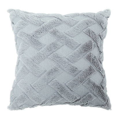 Geometric Rhombus Double-sided Three-dimensional Plush Pillowcase Home dealsniper-net D Grey A45x45cm