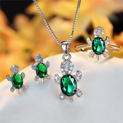Fashion Oval Zircon Pendant Turtle Shape Necklaces Jewelry Gym From House Green number 10