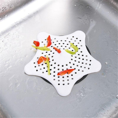 Five-pointed Star Kitchen Sink Anti-clogging Silicone Floor Drain Kitchen DealSniper.net White 1 pcs