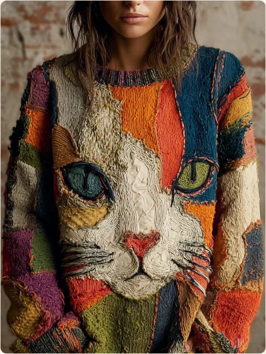 Knitted Women Crew Neck Sweater Loose Pullover Female Jumper Women Gym From House YLKJN554177 2XL