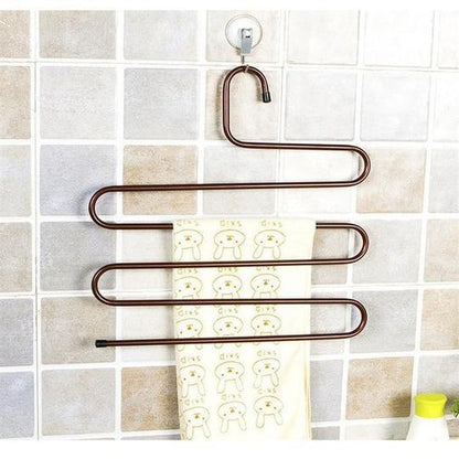 Magic non-slip s-type home pants rack