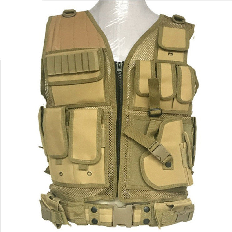 Outdoor Adventure Equipment Camouflage Tactical Vest Amphibious Field Adventure Vest Men dealsniper-net Brown One size