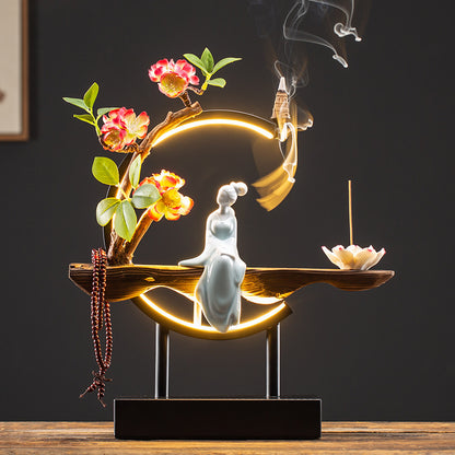 Waterfall Backflow Incense Burner Ladies Incense Stick Holder Home Decor DealSniper.net