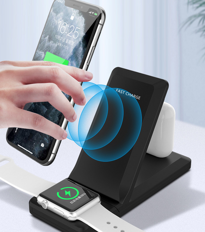 Folding three-in-one multifunctional wireless charger Phones DealSniper.net