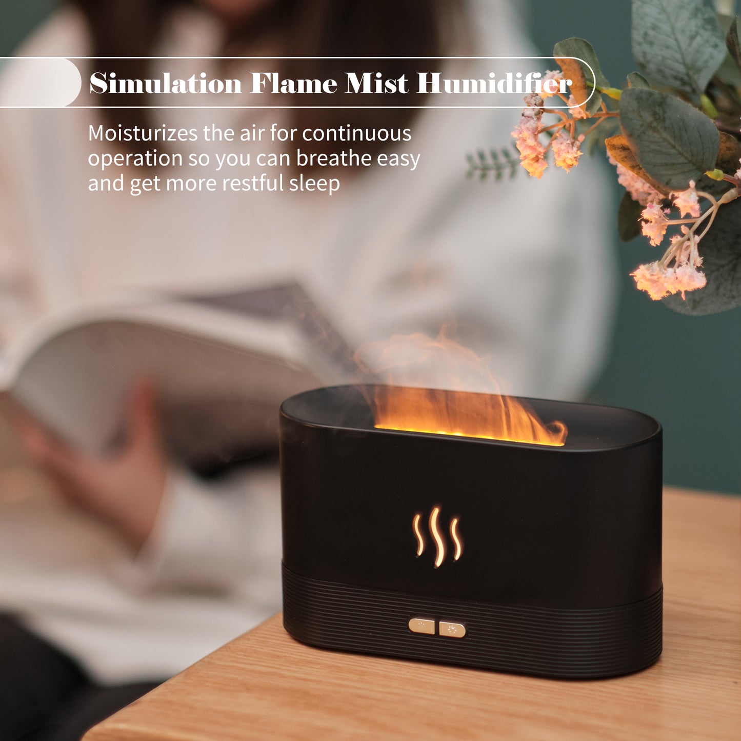 Aroma Diffuser With Flame Light Mist Humidifier Aromatherapy Diffuserr