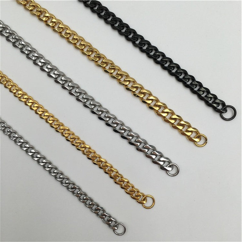 European and American titanium steel Cuban chain Jewelry dealsniper-net Black 5mmx55cm