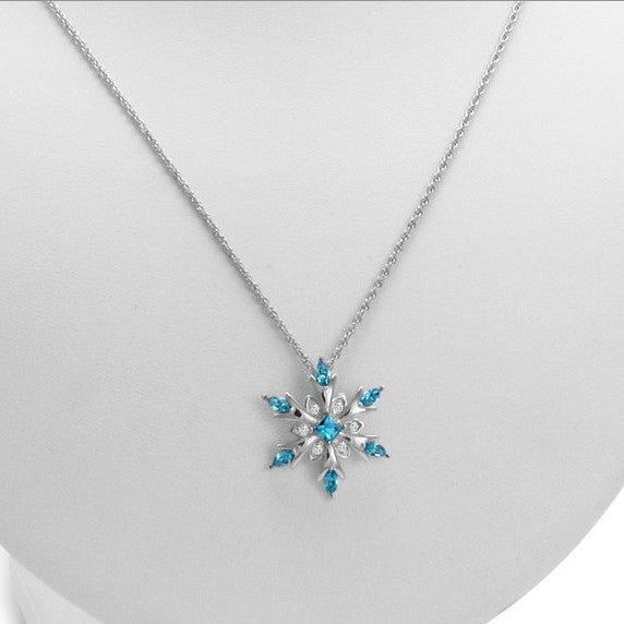 Zircon Christmas Snowflake Necklace Jewelry dealsniper-net