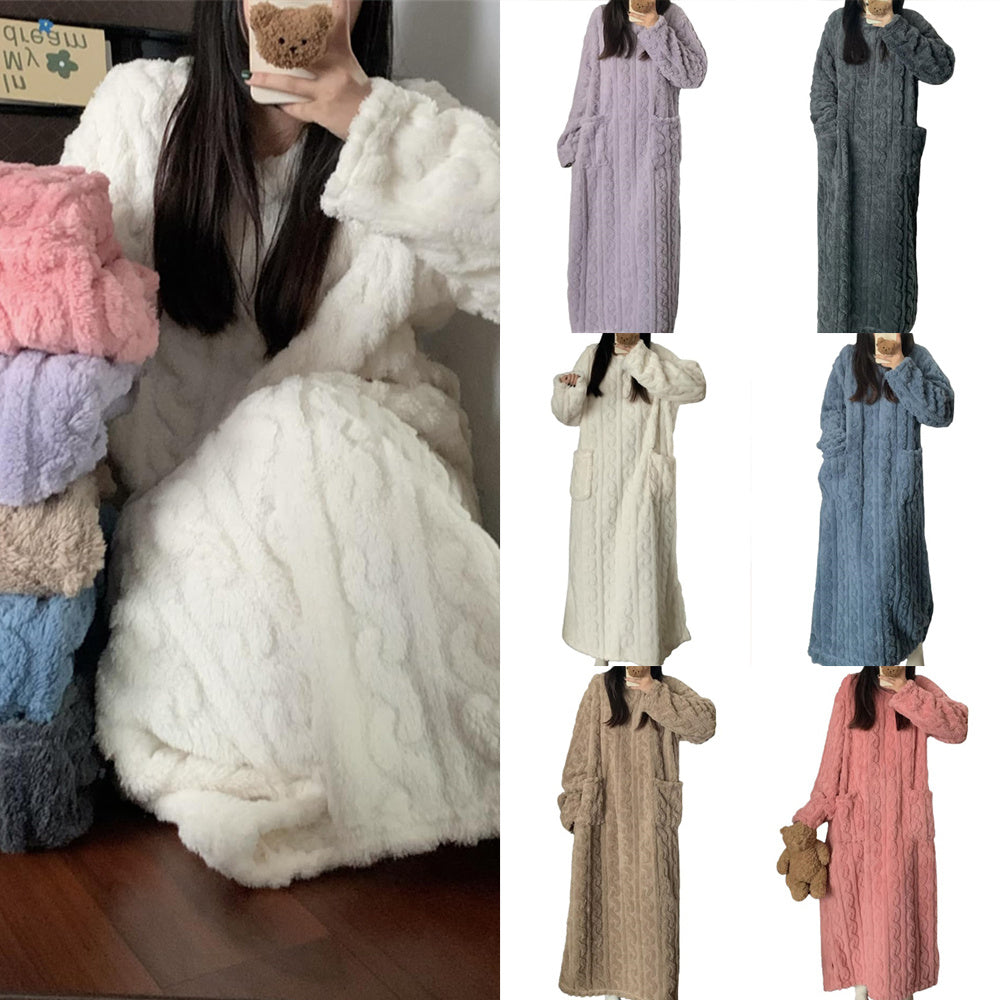 Winter Coral Fleece Sleepwear Women's Nightgown Women DealSniper.net