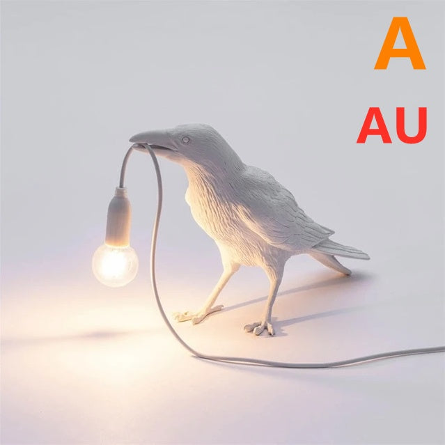 Creative Auspicious Bird Resin Wall Lamp Decoration Home Decor dealsniper-net White A AU