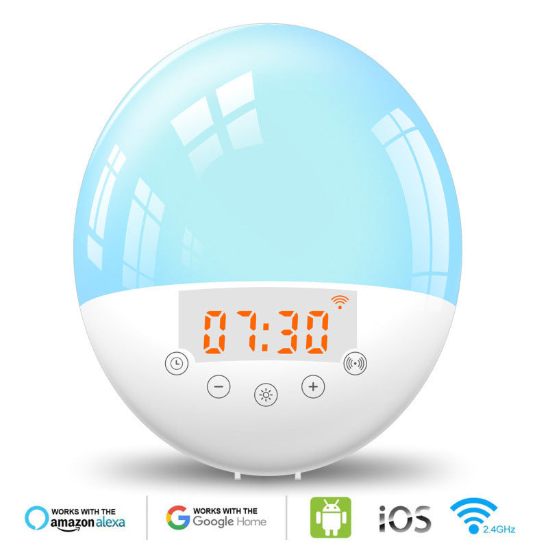 wifi voice control smart wake-up light alarm clock Home Decor dealsniper-net