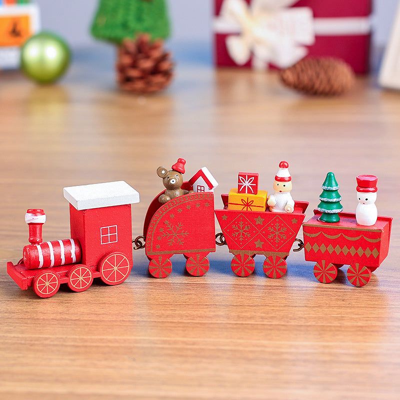 4pcs Mini Wood Train Toys Kids DealSniper.net Red