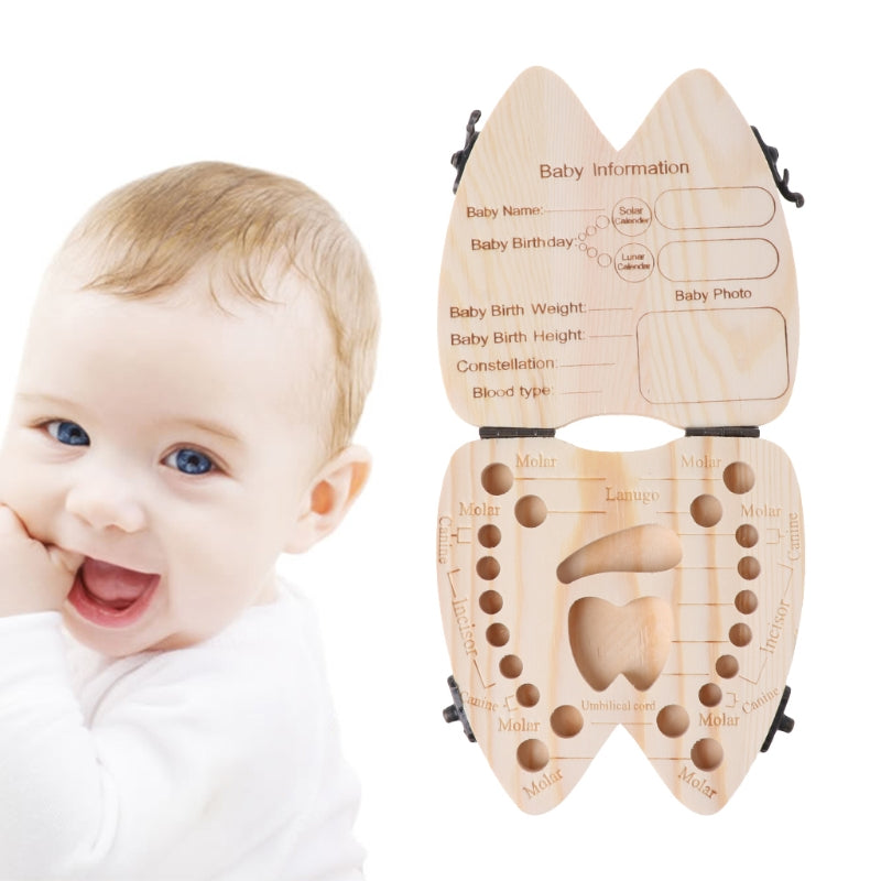 Wooden Baby Tooth Box Organizer Deciduous Teeth Storage Kids Gym From House