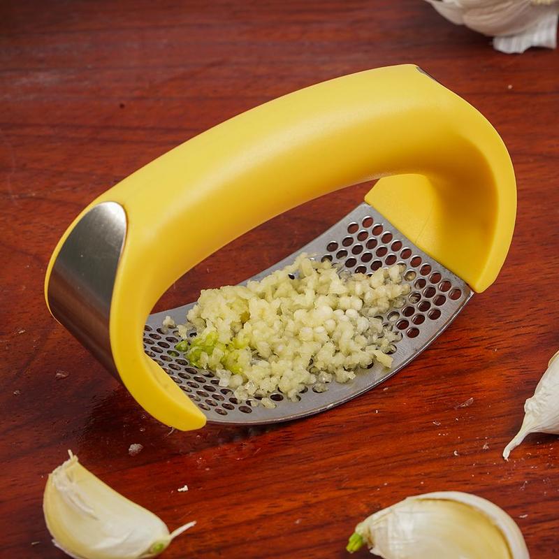 Stainless Steel Garlic Masher Garlic Press Manual Curve