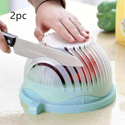 Creative Salad Cutter Fruit and Vegetable Cutter Kitchen dealsniper-net Blue2pc