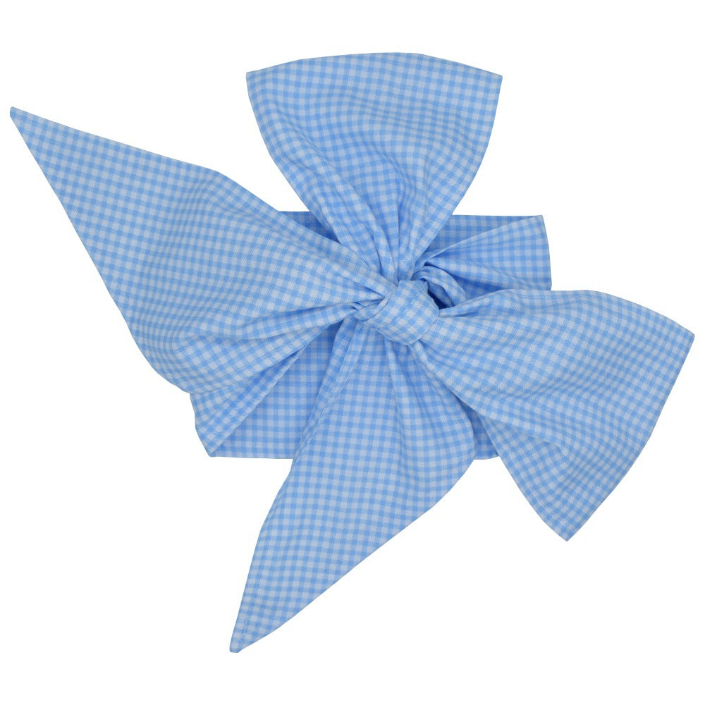 Swaddling cloth with cotton bow Kids DealSniper.net Blue lattice