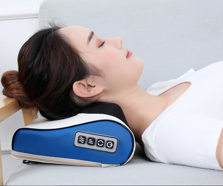 Electric Cervical Massage Pillow Health dealsniper-net Blue white US