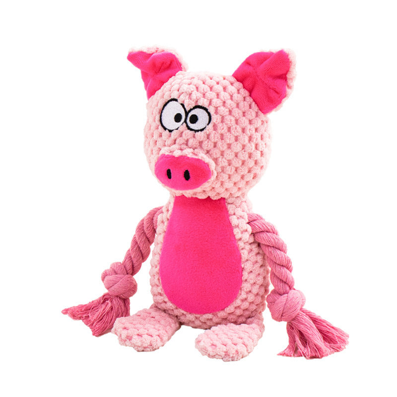 Pet Plush Sound Cotton Rope Toys Interactive Tug Of War Training Pets DealSniper.net