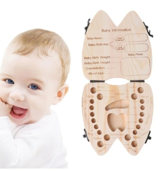 Wooden Baby Tooth Box Organizer Deciduous Teeth Storage Kids Gym From House