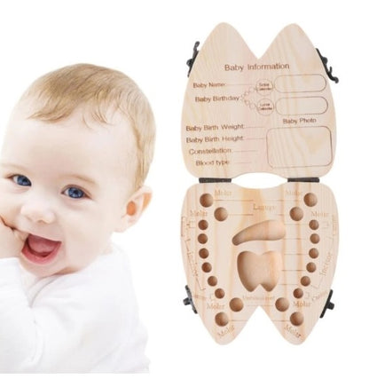 Wooden Baby Tooth Box Organizer Deciduous Teeth Storage Kids Gym From House