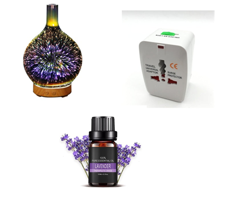 3D Firework Glass Vase Shape Aroma Diffuser 7 Color Led Night House dealsniper-net UP C AU