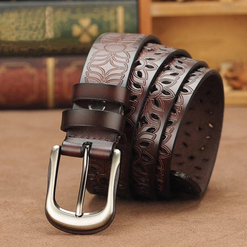 New Belt Hollow Pattern Belt Ladies Trend Waistband Women Gym From House Coffee 105cm
