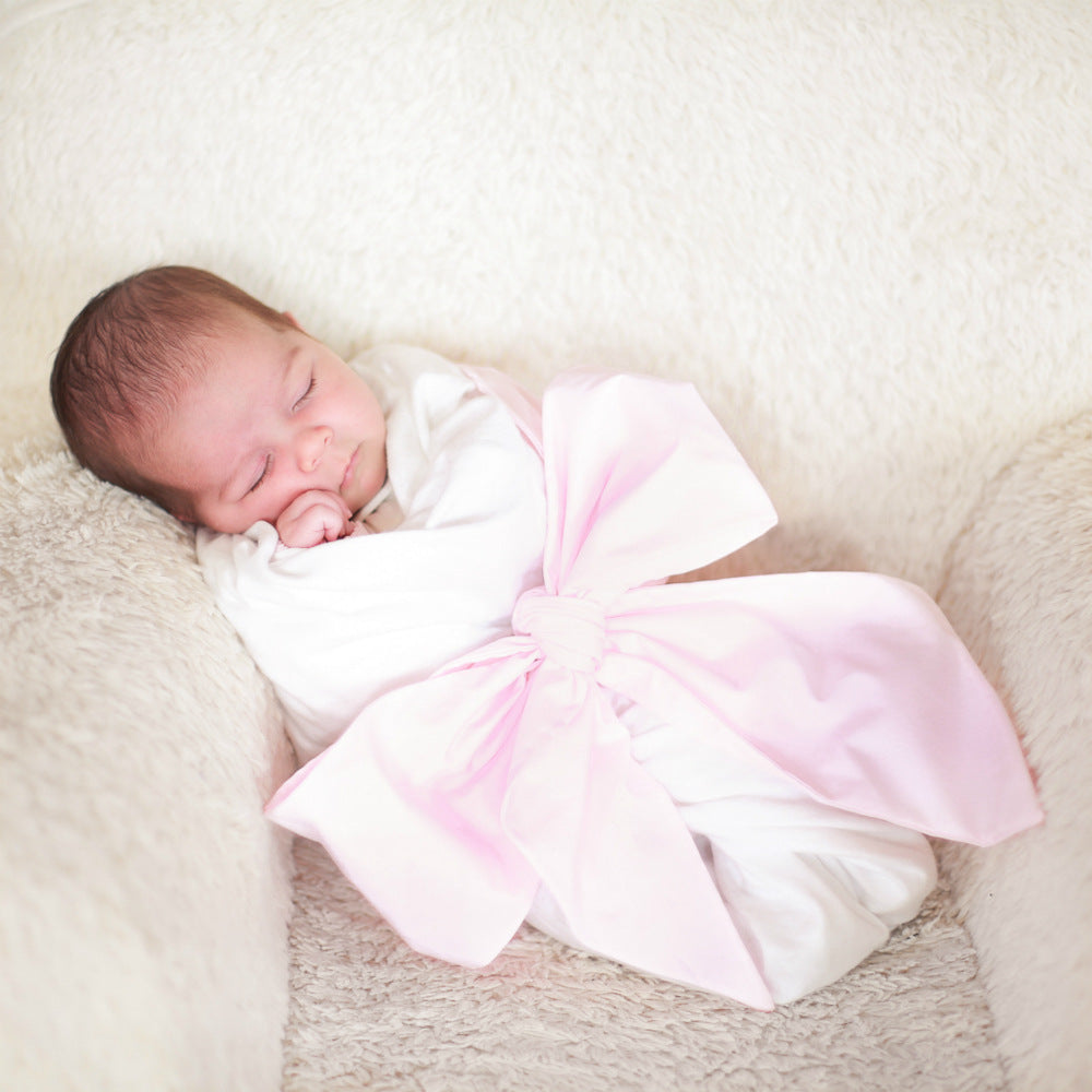 Swaddling cloth with cotton bow Kids DealSniper.net Pink