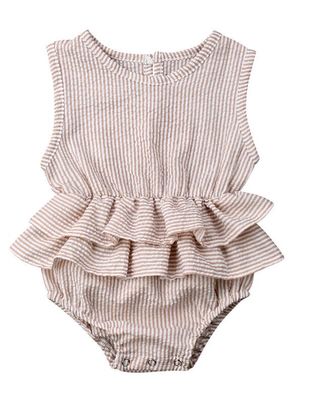 Baby children's clothing striped sleeveless girl pettiskirt Kids DealSniper.net stripe 100cm