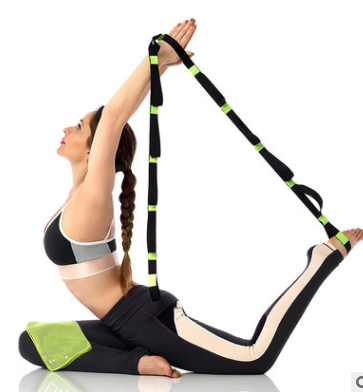 Yoga Stretch Strap Elasticity Yoga Strap with Multiple Grip Loops Outdoor dealsniper-net Green