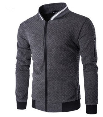 Stand Neck Men Jacket Men dealsniper-net Dark grey L