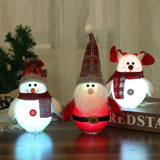 Christmas Decorations LED Santa Claus Snowman Deer Creative Holidays Gym From House