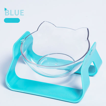 Adjustable Oblique Mouth Cat Bowl Pets dealsniper-net Blue