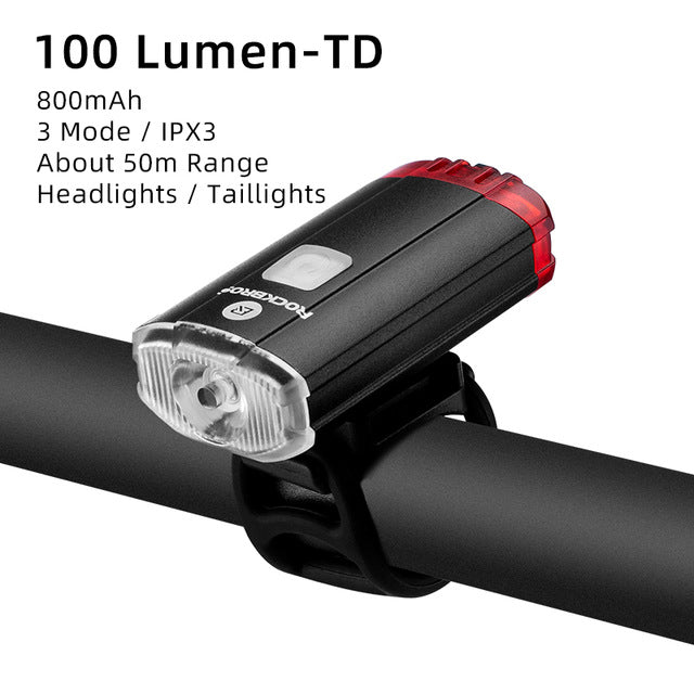 Bicycle light headlights night riding glare flashlight USB charging Outdoor dealsniper-net LUMEN TD 100