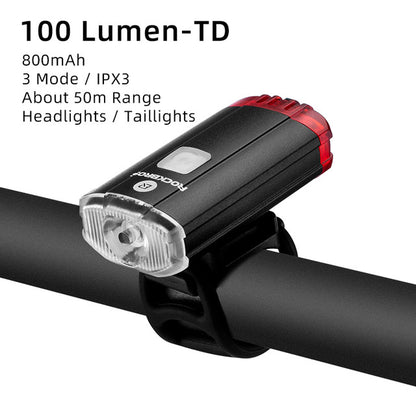 Bicycle light headlights night riding glare flashlight USB charging Outdoor dealsniper-net LUMEN TD 100