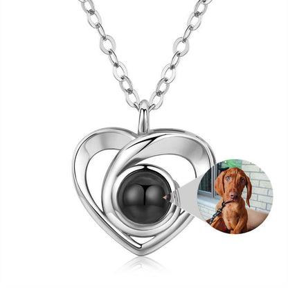 S925 Silver Romantic Photo Projection Necklace Heart Jewelry dealsniper-net