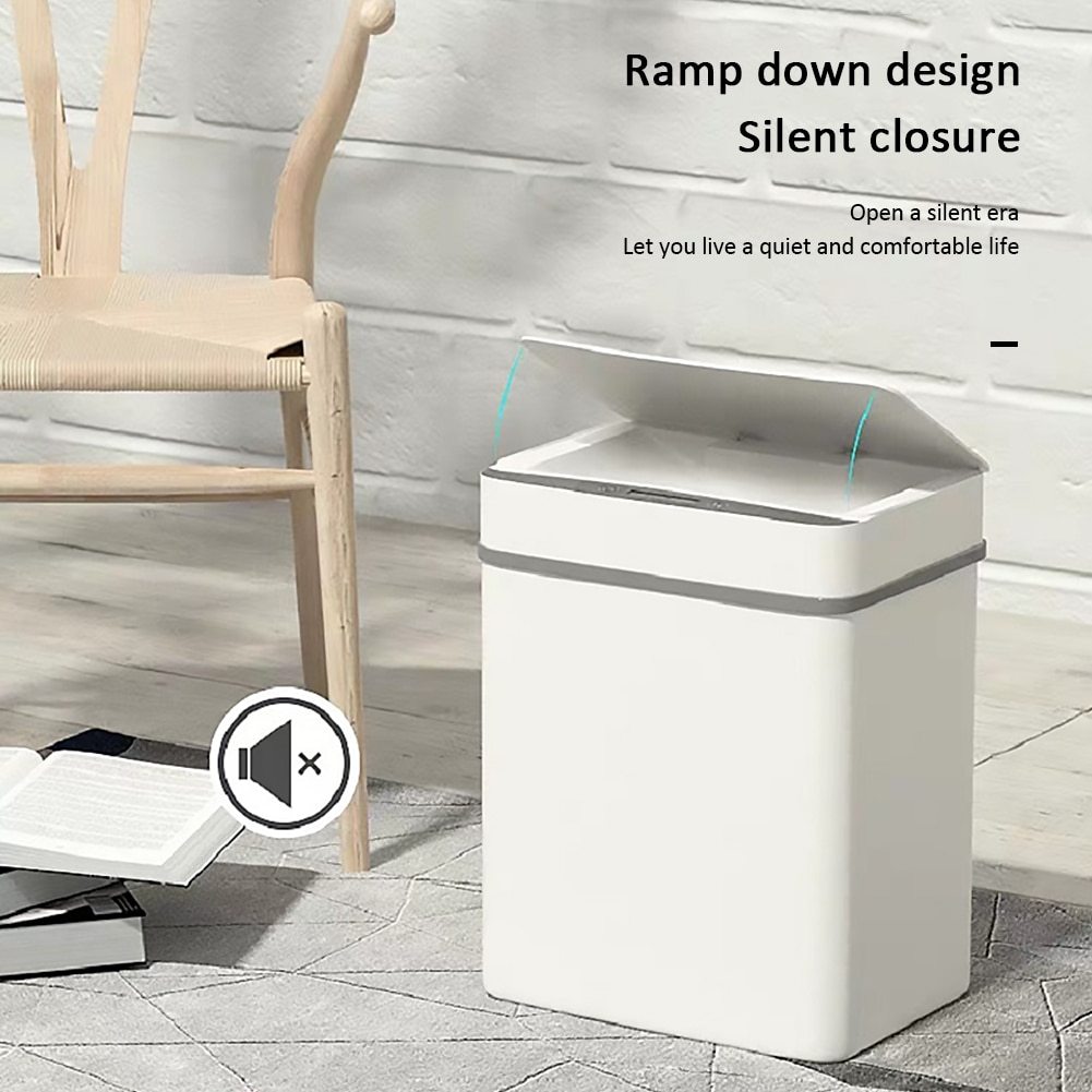 Automatic Induction Flip Trash Can Kitchen dealsniper-net