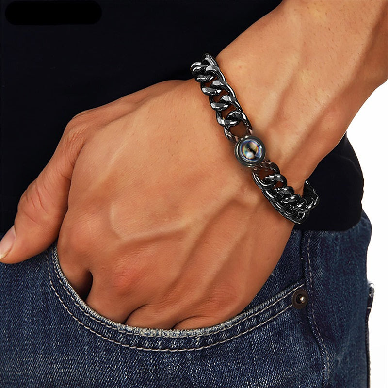 Titanium Steel Personalized Photo Custom Bracelet Jewelry Gym From House